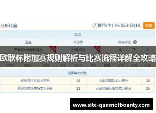 欧联杯附加赛规则解析与比赛流程详解全攻略