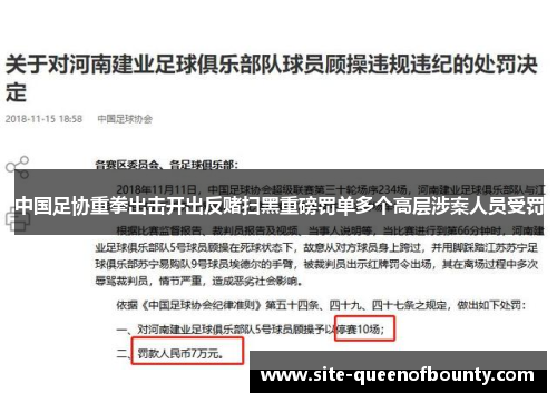 中国足协重拳出击开出反赌扫黑重磅罚单多个高层涉案人员受罚